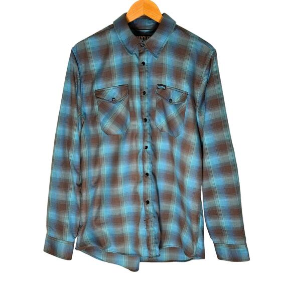 Dixxon Flannel Co WPI 50 Years Long Sleeve Shirt Men’s Blue Plaid Button Snap L - Picture 1 of 12